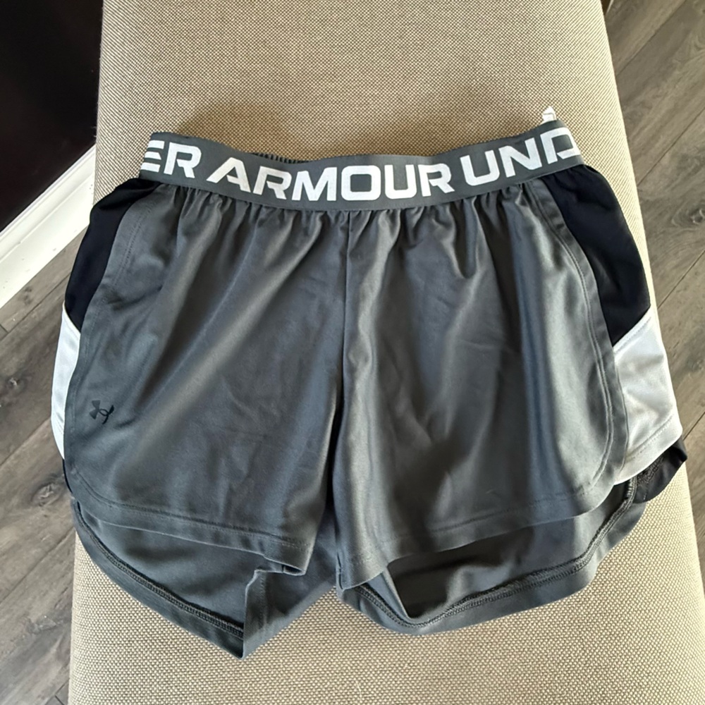 Under Armour Black and Gray Athletic Shorts